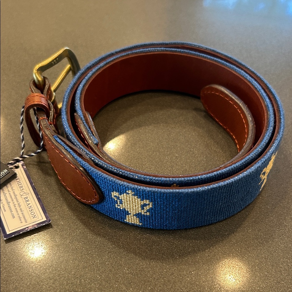 Smathers & Branson HONORS Course Men's Needlepoint Belt NWT